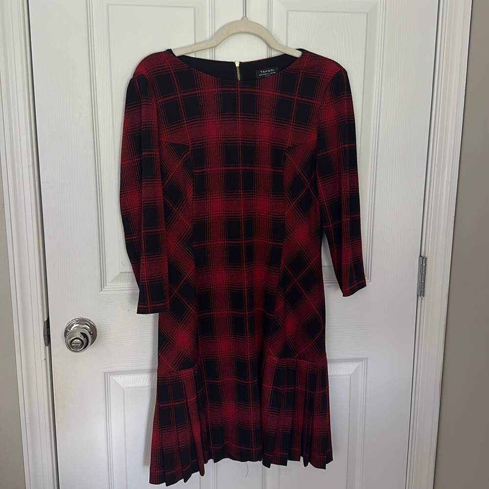 Tahari plaid dress